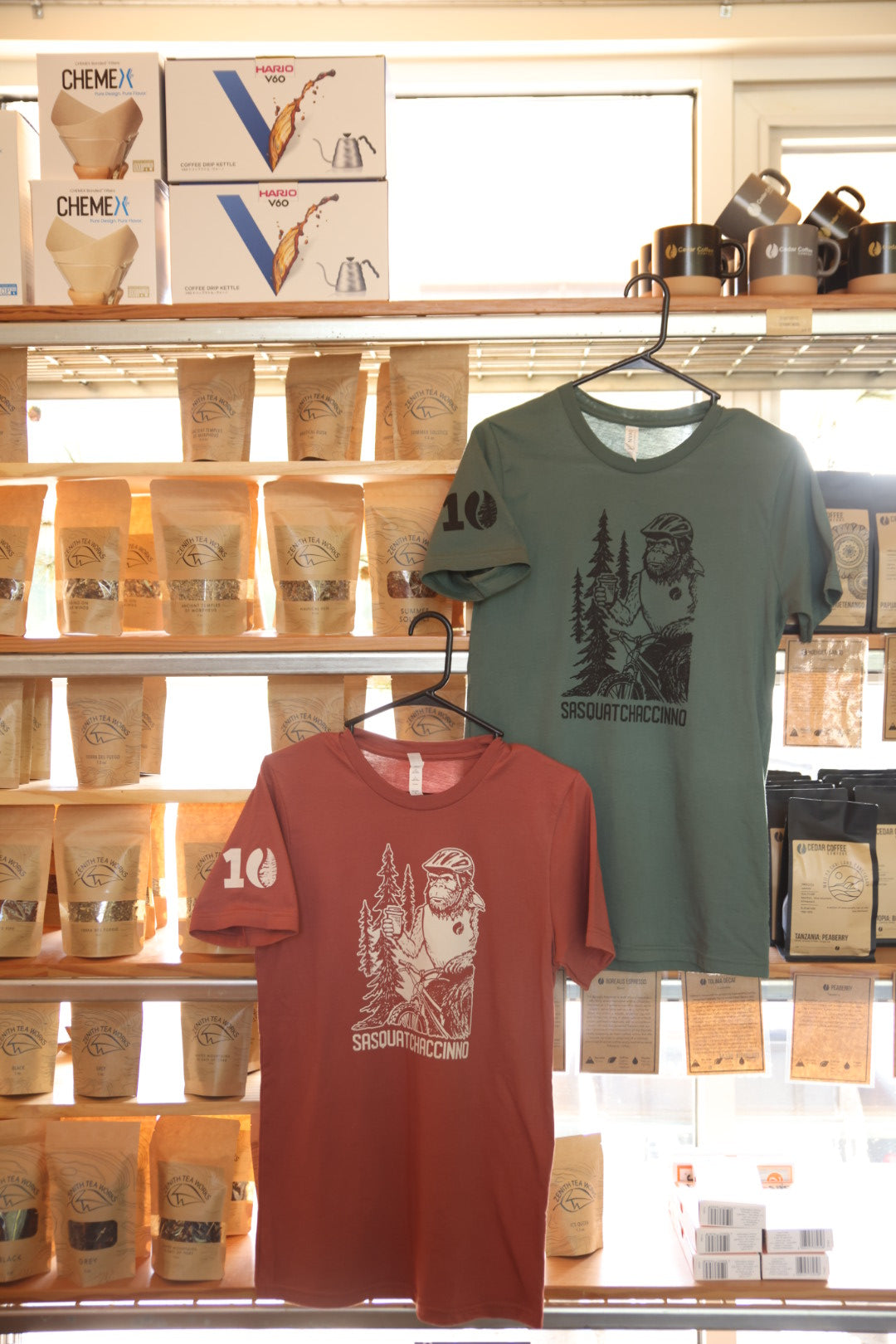 10th Anniversary Sasquatchaccino T-Shirt – Cedar Coffee Company